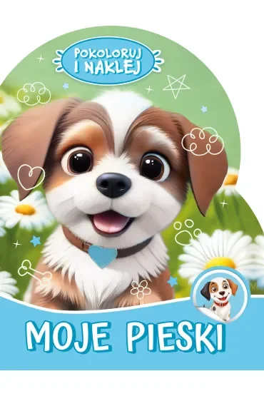 Pokoloruj i naklej. Moje pieski
