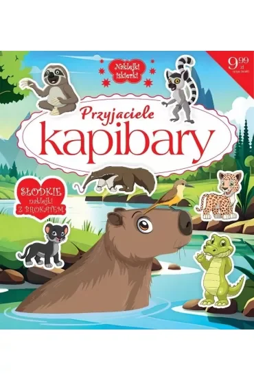 Naklejki iskierki z brokatem. Przyjaciele kapibary