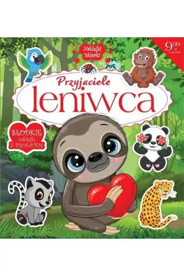 Naklejki iskierki z brokatem. Przyjaciele leniwca