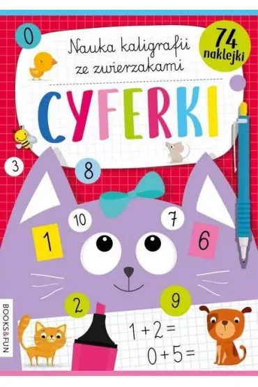 Cyferki nauka kaligrafii z pieskami i kotkami