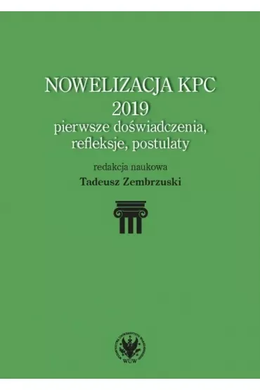 Nowelizacja KPC 2019 - pierwsze doświadczenia, refleksje i postulaty