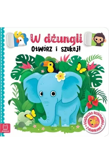 W DŻUNGLI. OTWÓRZ I SZUKAJ  KSIĄŻECZKA ROZKŁADANKA Z OKIENKAMI