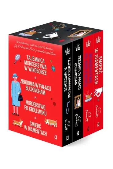 Pakiet Jej Królewska Mość prowadzi śledztwo. Tomy 1-4: Tajemnica morderstwa w Windsorze, Zbrodnia w pałacu Buckingham, Morderstwo po królewsku, Śmierć w diamentach