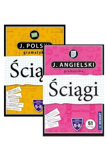 Pakiet Język polski. Gramatyka. Ściągi edukacyjne. Szkoła podstawowa. Klasy 5-8, Język angielski. Gramatyka. Ściągi. Szkoła podstawowa. Klasy 5-8