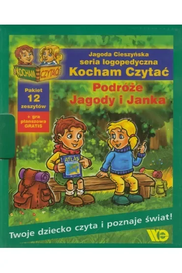 Pakiet Kocham Czytać. Podróże Jagody i Janka. Zeszyty 19-30 + gra planszowa