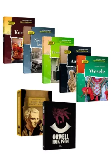 Pakiet lektur: Kordian, Nie-boska komedia, Przedwiośnie, Antygona, Wesele, Romeo i Julia, Hamlet, Makbet, Rok 1984