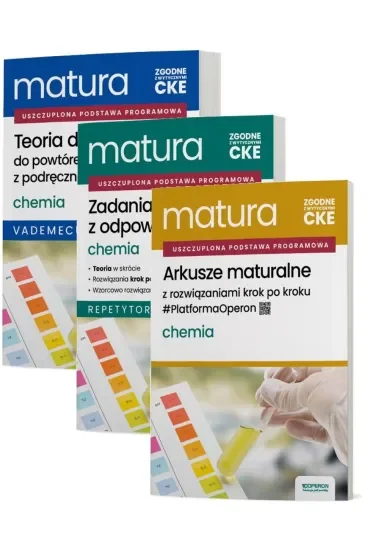Pakiet Matura 2026. Chemia. Zakres rozszerzony: Teoria do matury. Vademecum, Zadania maturalne z odpowiedziami. Repetytorium, Arkusze maturalne z rozwiązaniami krok po kroku