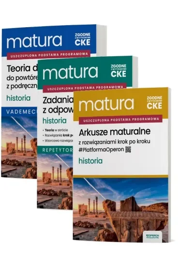 Pakiet Matura 2026. Historia. Zakres rozszerzony: Teoria do matury. Vademecum, Zadania maturalne z odpowiedziami. Repetytorium, Arkusze maturalne z rozwiązaniami krok po kroku