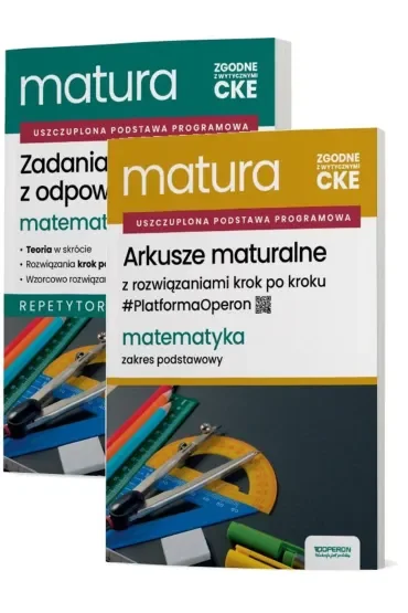 Pakiet Matura 2026. Matematyka. Zakres podstawowy: Zadania maturalne z odpowiedziami. Repetytorium, Arkusze maturalne z rozwiązaniami krok po kroku