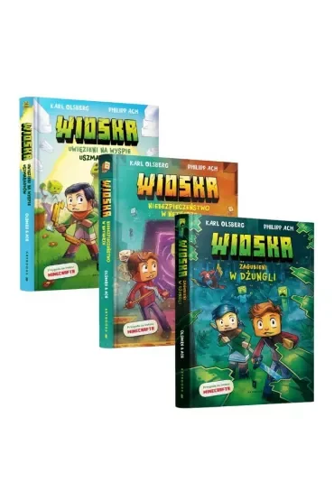 Pakiet Minecraft. Wioska. Tomy 1-3: Uwięzieni na Wyspie Szmaragdów, Niebezpieczeństwo w Netherze, Zagubieni w dżungli