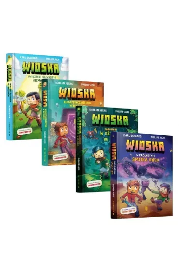 Pakiet Minecraft. Wioska. Tomy 1-4: Uwięzieni na Wyspie Szmaragdów, Niebezpieczeństwo w Netherze, Zagubieni w dżungli, W królestwie Smoka Endu