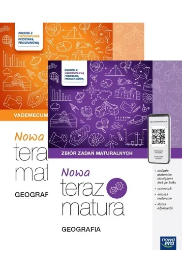Pakiet Matura 2026: Nowa Teraz matura. Geografia. Vademecum. Do matury 2026, Nowa Teraz matura. Geografia. Zbiór zadań maturalnych. Do matury 2026