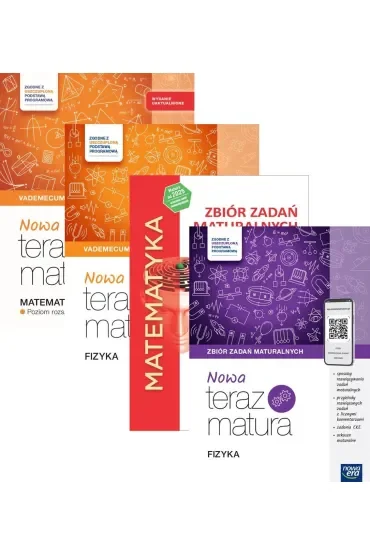 Pakiet Matura 2026: Nowa Teraz matura. Vademecum: Matematyka oraz Fizyka, Matematyka. Zbiór zadań maturalnych. Lata 2002-2025. Poziom rozszerzony, Nowa Teraz matura. Fizyka. Zbiór zadań maturalnych