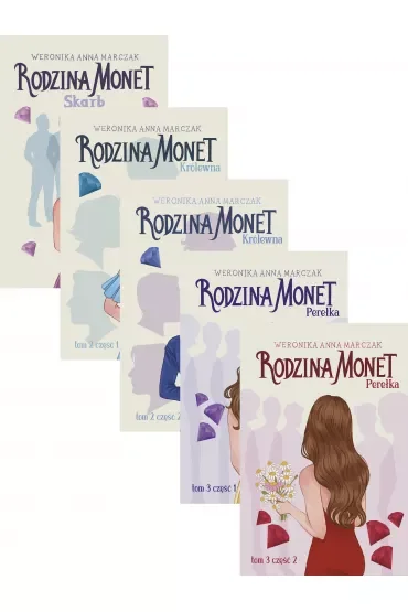 Pakiet Rodzina Monet. Tomy 1-3: Skarb, Królewna. Część 1, Królewna. Część 2, Perełka. Część 1, Perełka. Część 2