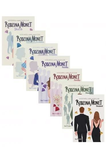 Pakiet Rodzina Monet. Tomy 1-4: Skarb, Królewna. Część 1, Królewna. Część 2, Perełka. Część 1, Perełka. Część 2, Diament. Część 1, Diament. Część 2