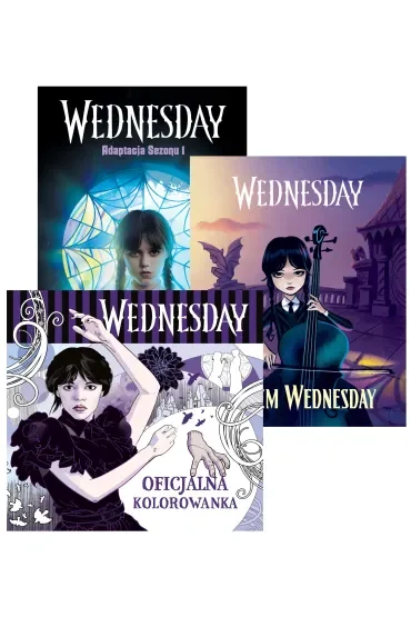 Pakiet: Wednesday. Adaptacja Sezonu 1, Jestem Wednesday, Wednesday. Oficjalna kolorowanka