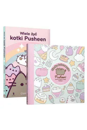 Pakiet: Wiele żyć kotki Pusheen, Pusheen. Słodka kolorowanka. Koloruj i zgaduj z kotką Pusheen