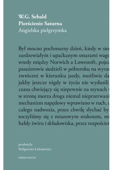 Pierścienie Saturna. Angielska pielgrzymka. Sebald. Tom 2