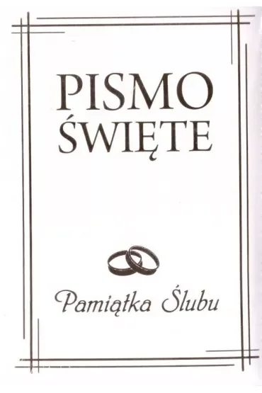 Pismo Święte w etui białe Pamiątka Ślubu