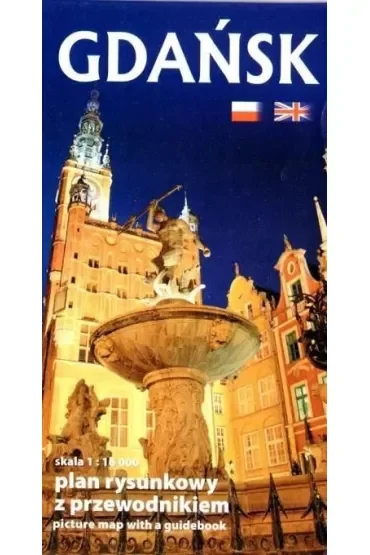 Plan kieszonkowy rys. - Gdańsk w.pol-ang 1:16 000