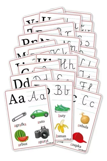 Plansze edukacyjne A4 - Alfabet 23 karty