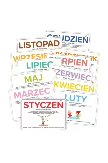 Plansze edukacyjne A5 - Miesiące 12 kart