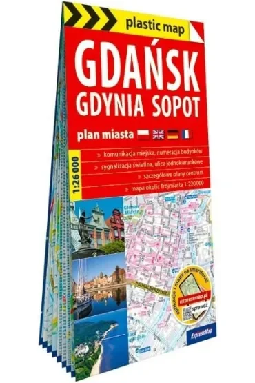 Plastic map Gdańsk, Gdynia, Sopot 1:26 000