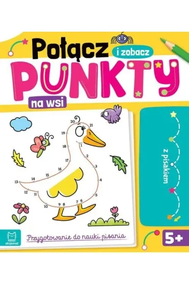Połącz punkty i zobacz! Na wsi. Przygotowanie do nauki pisania. Ścieralny pisak