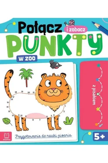 Połącz punkty i zobacz! W zoo Przygotowanie do nauki pisania. Ścieralny pisak