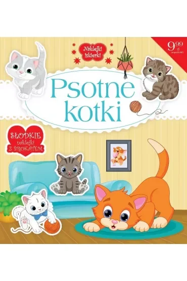 Naklejki iskierki z brokatem.Psotne kotki