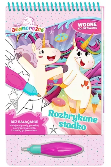 Rozbrykane stadko. Moje Jednorożce. Wodne kolorowanie