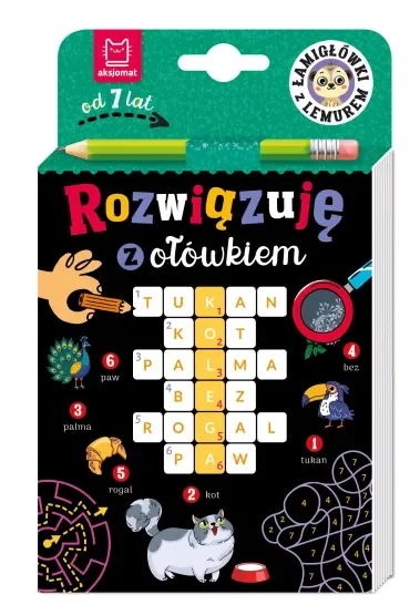 Rozwiązuję z ołówkiem. Łamigłówki z lemurem. Od 7 lat