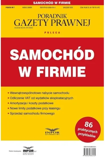 Samochód w firmie. Podatki 7/2025