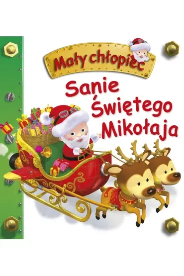Sanie Świętego Mikołaja. Mały chłopiec