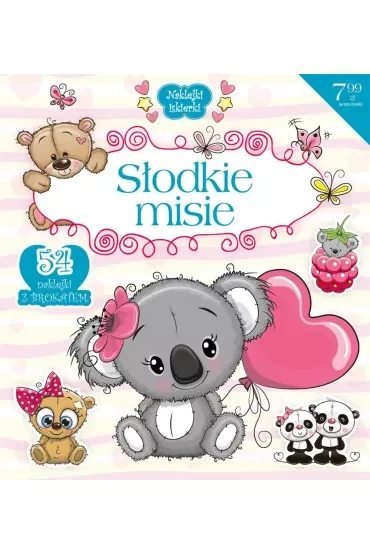 Naklejki iskierki z brokatem. Słodkie misie