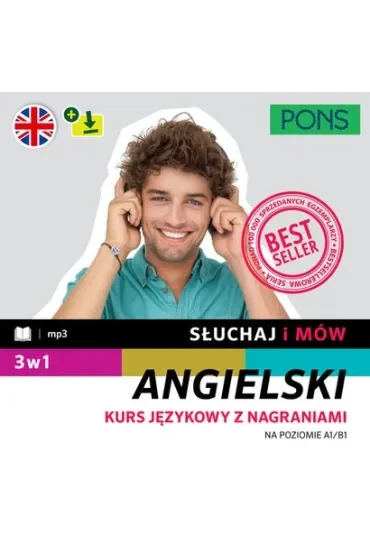 Słuchaj i mów PONS angielski pakiet 3w1 A1/B1 z nagraniami w. 2