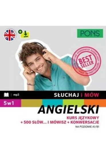Słuchaj i mów PONS angielski pakiet 5w1 A1/B1 z nagraniami w. 2