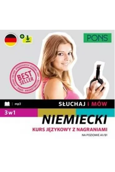 Słuchaj i mów PONS niemiecki A1/B1 3w1 z nagraniami w.2