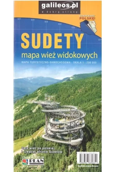 Sudety mapa wież widokowych 1:200 000 w.2026