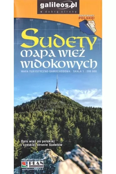 Sudety - mapa wież widokowych- 1 : 200 000 - 2023