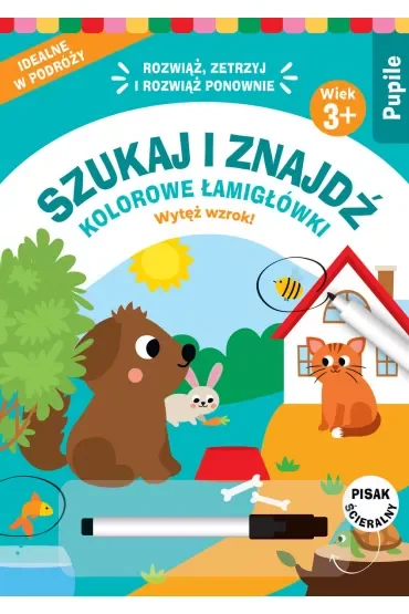 Szukaj i znajdź. Kolorowe łamigłówki. Pupile