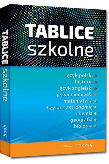 Tablice szkolne język polski, historia, język angielski, język niemiecki, matematyka, fizyka z astronomią, chemia, geografia, biologia