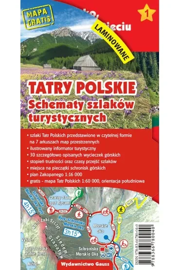 Tatry Polskie. Schematy szlaków turystycznych (laminowana)