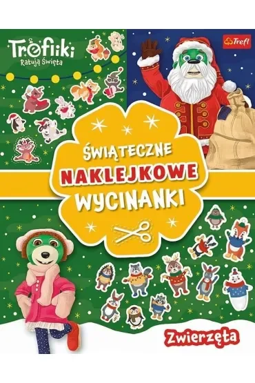 Zwierzęta. Trefliki ratują święta. Świąteczne naklejkowe wycinanki