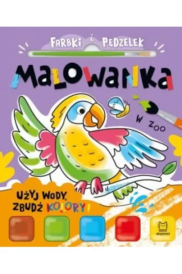 Farbki i pędzelek. Malowanka. Użyj wody, zbudź kolory  W zoo