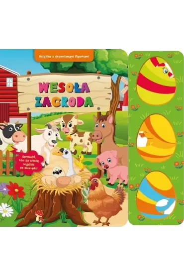 Wesoła zagroda. Książka z drewnianymi figurkami