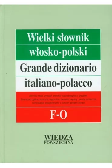 Wielki słownik włosko-polski T.2 F-O