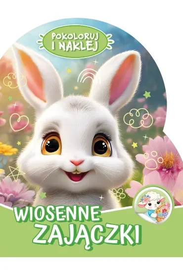 Pokoloruj i naklej. Wiosenne zajączki