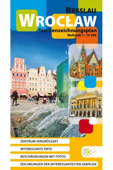 Wrocław Breslau Taschenzeichnungsplan. Rysunkowy plan kieszonkowy (wersja niemiecka) 1:16 500