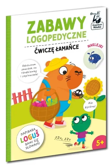 Ćwiczę łamańce. Kapitan Nauka. Zabawy logopedyczne. Kapibara Loguś